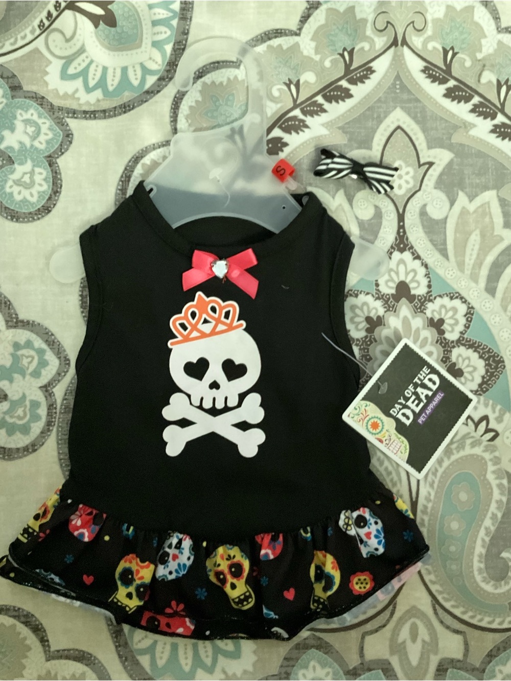 Day of the Dead Skull Dress with Ruffled Skull Print